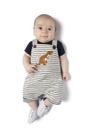 Conjunto Bebê Menino Body E Jardineira Dino Listras Tmx Cor:Azul MarinhoTamanho:G