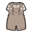 Conjunto Bebê Menino Body /Jardineira Marrom Mini &amp Co