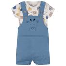 Conjunto Bebe Menino Body +Jardineira Viscobelle Angerô- AZUL