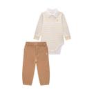 Conjunto Bebê Menino Body Polo Listradado/Calça Moletom