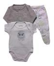 Conjunto Bebê Menino Body Suedine e Calça Suedine Estampado Ano Zero