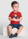 Conjunto Bebê Menino Brandili Tamanho P-M-G Verão Vermelho