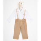 Conjunto Bebê Menino Camisa /Calça Sarja e Suspensório