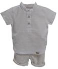 Conjunto Bebê Menino Camisa Linho + Bermuda Paraiso Rf 15446