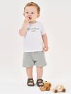 Conjunto Bebê Menino Camiseta Adventure E Bermuda Branco E Verde Divertto