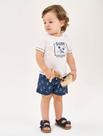 Conjunto Bebê Menino Camiseta E Bermuda Surf Natural E Azul Marinho Divertto Conjunto Bebê Menino Camiseta E Bermuda Surf Natural E Azul Marinho Divertto