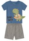 Conjunto Bebê Menino Dino Surf Azul