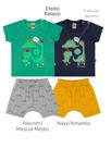 Conjunto Bebê Menino Dinossauro Meia Malha Moletom