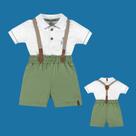 Conjunto Bebê Menino Glinny Body Polo Piquet e Bermuda c/ Su Tamanho:GCor:Igual da foto