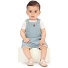 Conjunto Bebê Menino Jardineira Algodão Body em Cotton Tamanho:M