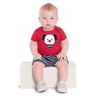 Conjunto Bebê Menino Kyly Body Cotton Bermuda Moletom s/ Felpa Vermelho/Azul