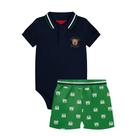 Conjunto Bebê Menino Kyly Body em Cotton e Bermuda Moletinho Tamanho:PCor:Igual da foto Conjunto Bebê Menino Kyly Body em Cotton e Bermuda Moletinho Tamanho:PCor:Igual da foto