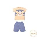 Conjunto Bebê Menino Manga Curta Cru Guilherme Tigre