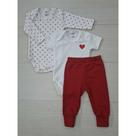 Conjunto Bebê Menino/Menina 3 Peças Body Longo + curto + calça 100% algodão - RN ao P