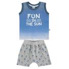 Conjunto Bebê Menino Regata E Bermuda Moletinho Saruel Marlan
