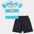 Conjunto Bebê Pipa Los Angeles Regata + Bermuda Masculino