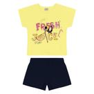 Conjunto Bebê Rovitex Camiseta Fresh Juice + Short Moletinho Feminino