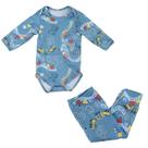 Conjunto Bebê Upman Body e Calça Térmico Azul Trenzinho - 3BERF