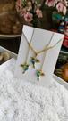 Conjunto beija flor colar e brincos com zircônia azul Conjunto beija flor colar e brincos com zircônia azul