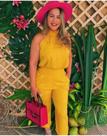 Conjunto Belíssimo calça e blusa Viscolinho 38/44