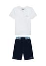 Conjunto Bermuda Azul Camisa Branca Onda Marinha Conjunto Bermuda Azul Camisa Branca Onda Marinha