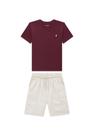 Conjunto Bermuda Camisa Vinho Menino Onda Marinha