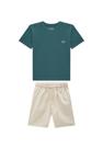 Conjunto Bermuda Cru com Elástico com Camiseta Onda Marinha Conjunto Bermuda Cru com Elástico com Camiseta Onda Marinha