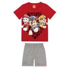 Conjunto Bermuda e Camiseta Patrulha Canina Malwee 8 Vermelho