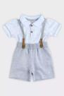 Conjunto Bermuda E Polo Com Suspensório Glinny Cor:BrancoTamanho:G