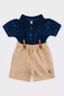 Conjunto Bermuda E Polo Com Suspensório Glinny Cor:MarinhoTamanho:G