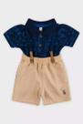 Conjunto Bermuda E Polo Com Suspensório Glinny