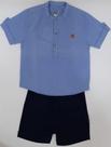 Conjunto Bermuda em Alfaiataria Azul Ref D192642 Tam 2