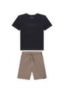 Conjunto Bermuda Molecoton Bege Menino Onda Marinha Conjunto Bermuda Molecoton Bege Menino Onda Marinha