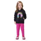 Conjunto Bicho Bagunca Moletom Estampa Arco Iris Com Capuz