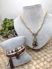 Conjunto bijuteria adulto feminino colar + pulseira - Lucy Pinheiro Modas