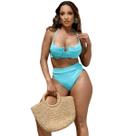 Conjunto Biquíni Feminino Canelado Cintura Alta Hot Pants