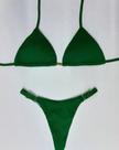Conjunto Biquíni Feminino Cortininha Regulável Canelado Na Cor Verde TAM P Conjunto Biquíni Feminino Cortininha Regulável Canelado Na Cor Verde TAM P