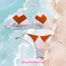 Conjunto Biquíni Ibiza Branco e Marrom - Flor de Praia