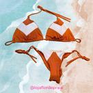 Conjunto Biquíni Ibiza Marrom e Branco - Flor de Praia