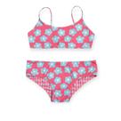 Conjunto biquíni infantil c proteção uv dupla face margarida