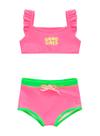 Conjunto Biquíni Pingo de Alegria PG42 Infantil Cropped e Shorts Proteção Solar UV50+ Poliéster T. 04/10