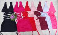 Conjunto Biquíni + Saia Ajustável Gringas Model