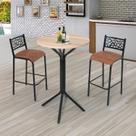 Conjunto Bistrô Dani 2 Banquetas e Mesa Tampo Bp Redondo