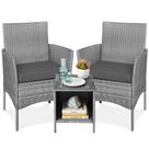 Conjunto Bistro de Vime para Área Externa Best Choice Products Cinza