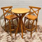 Conjunto Bistrô Fixo Mesa Redonda X com 2 Banquetas X