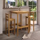 Conjunto bistro mesa com 2 banquetas em madeira maciça