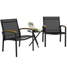 Conjunto Bistro para Varanda Shintenchi 3 Peças em Textilene Preto