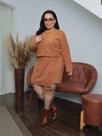 Conjunto Blazer Com Shorts Saia Veludo Cotelê Plus Size G1 G2 G3 G4