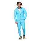 Conjunto Blazer e Calça Alfaiataria Slim Masculino Social Azul BB Conjunto Blazer e Calça Alfaiataria Slim Masculino Social Azul BB