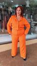 Conjunto blazer plus size e calça laranja tam 52